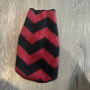 Red and Black Chevron dog fleece tank XS